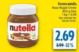 diska Ferrero nutella Nuss-Nugat-Creme Angebot