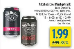 diska Jack Daniel's Alkoholisches Mischgetränk Angebot