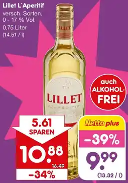 Netto Getränke Discount Lillet L'Aperitif Angebot