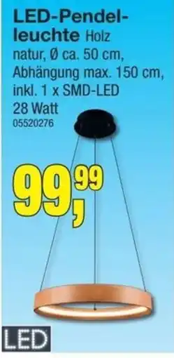 Möbelfundgrube LED-Pendelleuchte Holz Angebot