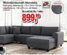 Möbelfundgrube Wohnlandschaft Mandalia Cord Angebot