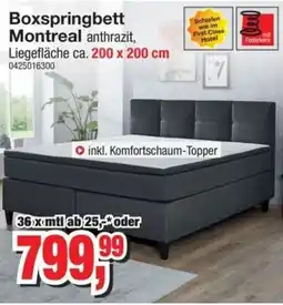 Möbelfundgrube Boxspringbett Montreal anthrazit Angebot