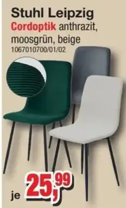 Möbelfundgrube Stuhl Leipzig Cordoptik anthrazit, moosgrün, beige Angebot