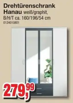 Möbelfundgrube Drehtürenschrank Hanau weiß/graphit Angebot