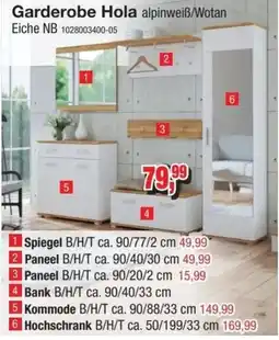 Möbelfundgrube Garderobe Hola alpinweiß/Wotan Angebot
