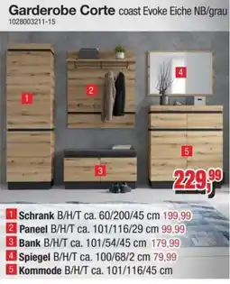 Möbelfundgrube Garderobe Corte coast Evoke Eiche NB/grau Angebot