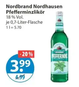 V Markt Nordbrand Nordhausen Pfefferminzlikör Angebot