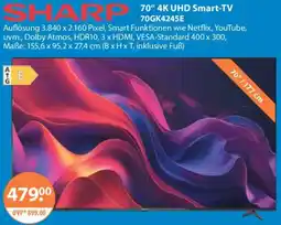 V Markt SHARP 70" 4K UHD Smart-TV GK4245E Angebot