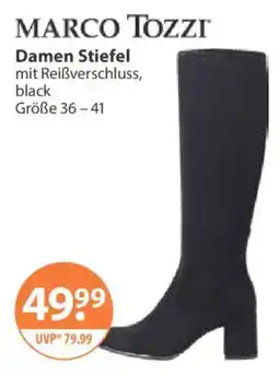 V Markt MARCO TOZZI Damen Stiefel mit Reißverschluss, black Angebot