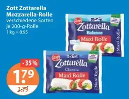 V Markt Zott Zottarella Mozzarella-Rolle Angebot