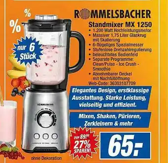 HEM Expert Rommelsbacher Standmixer Mx 1250 Angebot