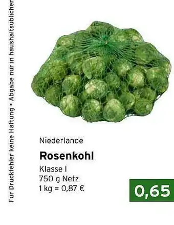 CAP Markt Rosenkohl Angebot