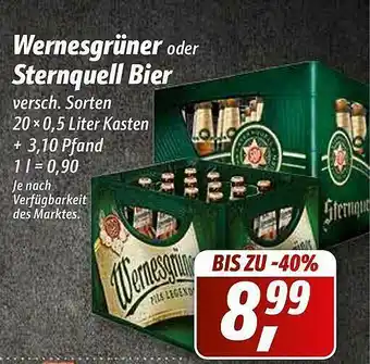 Simmel Wernesgrüner Oder Sternquell Bier Angebot