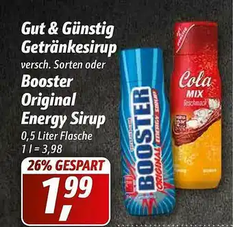 Simmel Gut & Günstig Getränkesirup Oder Booster Original Energy Sirup Angebot