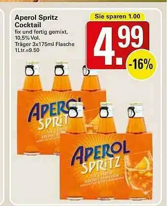 WEZ Aperol Spritz Cocktail Angebot