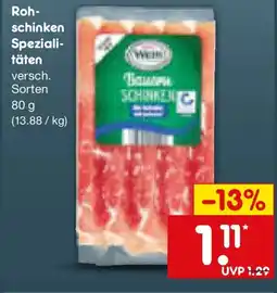 Netto Marken-Discount Weih Rohschinken Spezialitäten Angebot