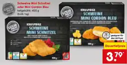 Netto Marken-Discount GOUR MEAT Schweine Mini Schnitzel oder Mini Cordon Bleu Angebot