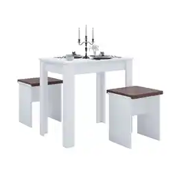 Netto Marken-Discount VCM Holz Essgruppe Bank Küchentisch Esstisch Set Tischgruppe Tisch Bänke Esal L Angebot