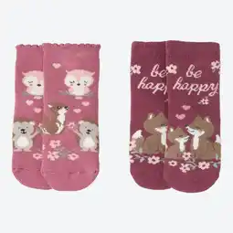 NKD Baby-Mädchen-ABS-Socken mit Waldtiermotiven, 2er-Pack Angebot