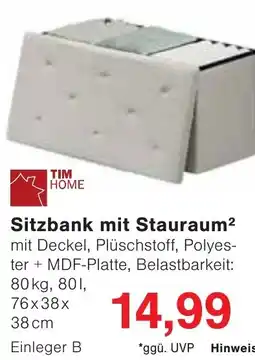 Wiglo Wunderland Sitzbank mit Stauraum² TIM HOME Angebot