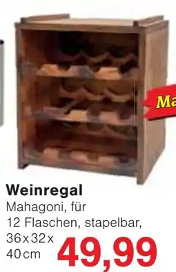 Wiglo Wunderland Weinregal Mahagoni Angebot