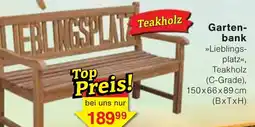 Wiglo Wunderland Lieblingsplatz Teakholz Gartenbank Angebot