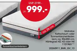 Möbel Martin Matratze Kaltschaum oder Tonnettaschenfederkern Angebot