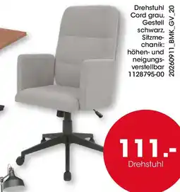 Möbel Martin Drehstuhl Cord grau Angebot