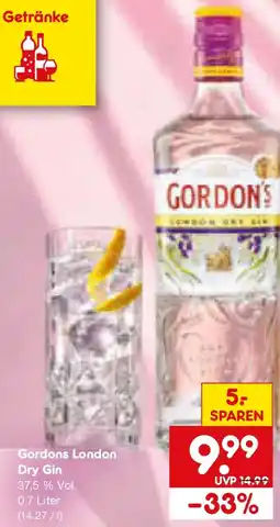 Netto Marken-Discount Gordons London Dry Gin Angebot