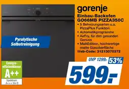 expert Techno Land gorenje Einbau-Backofen GO66MB PIZZA350C Angebot