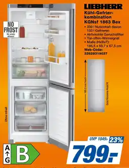 expert Techno Land LIEBHERR Kühl-Gefrier-kombination KGNsf 1863 Bex Angebot