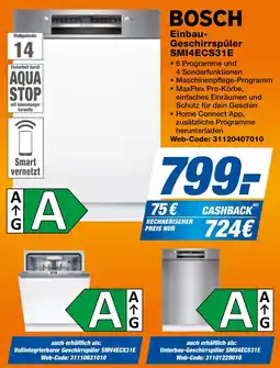 expert Techno Land BOSCH Einbau-Geschirrspüler SMI4ECS31E Angebot