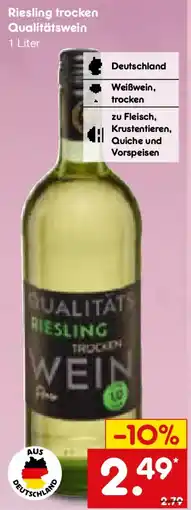 Netto Marken-Discount Riesling trocken Qualitätswein Angebot
