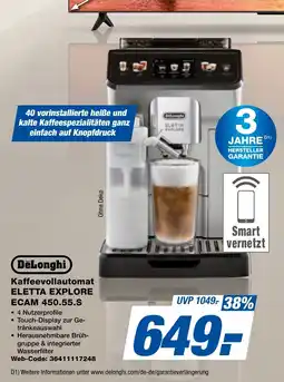 expert Techno Land DeLonghi Kaffeenvollautomat ELETTA EXPLORE ECAM 450.55.S Angebot