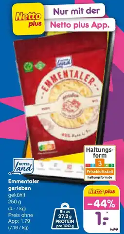 Netto Marken-Discount GUTES Land Emmentaler gerieben Angebot