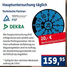 AUTO plus Hauptuntersuchung Angebot