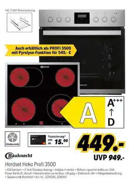 MEDIMAX Bauknecht Herdset Heko Profi 3500 Angebot