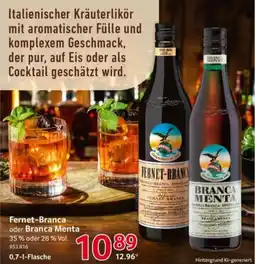Selgros Fernet-Branca oder Branca Menta Angebot