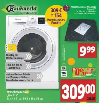 Marktkauf Bauknecht Waschmaschinen Unterlage Angebot
