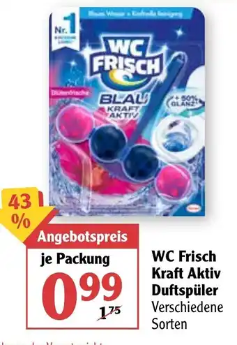 Globus WC Frisch Kraft-Aktiv Duftspuler 3*50g Angebot