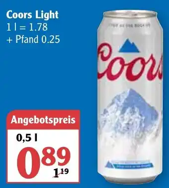 Globus Coors Light 500ml Angebot