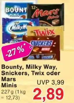 Jawoll Bounty, Milky Way, Snickers, Twix oder Mars Minis Angebot