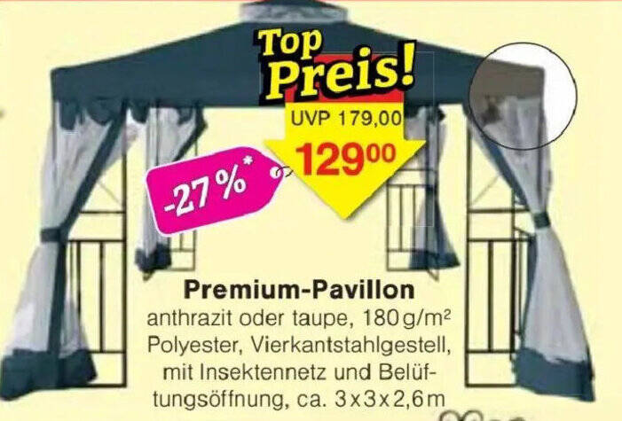 Premium-Pavillon Angebot bei Jawoll