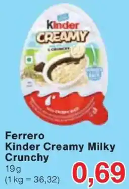 Jawoll Ferrero Kinder Creamy Milky Crunchy Angebot