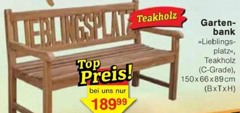 Gartenbank Angebot bei Jawoll