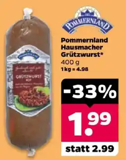 Netto Pommernland Hausmacher Grützwurst* Angebot