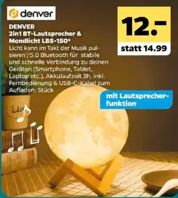 Netto DENVER 2in1 BT-Lautsprecher & Mondlicht LBS-150* Angebot