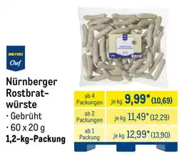 METRO Metro Chef Nürnberger Rostbratwürste Angebot