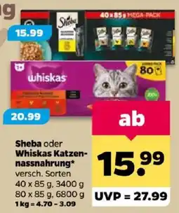 Netto Sheba oder Whiskas Katzen-nassnahrung Angebot