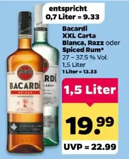 Netto Bacardi XXL Carta Blanca, Razz oder Spiced Rum Angebot